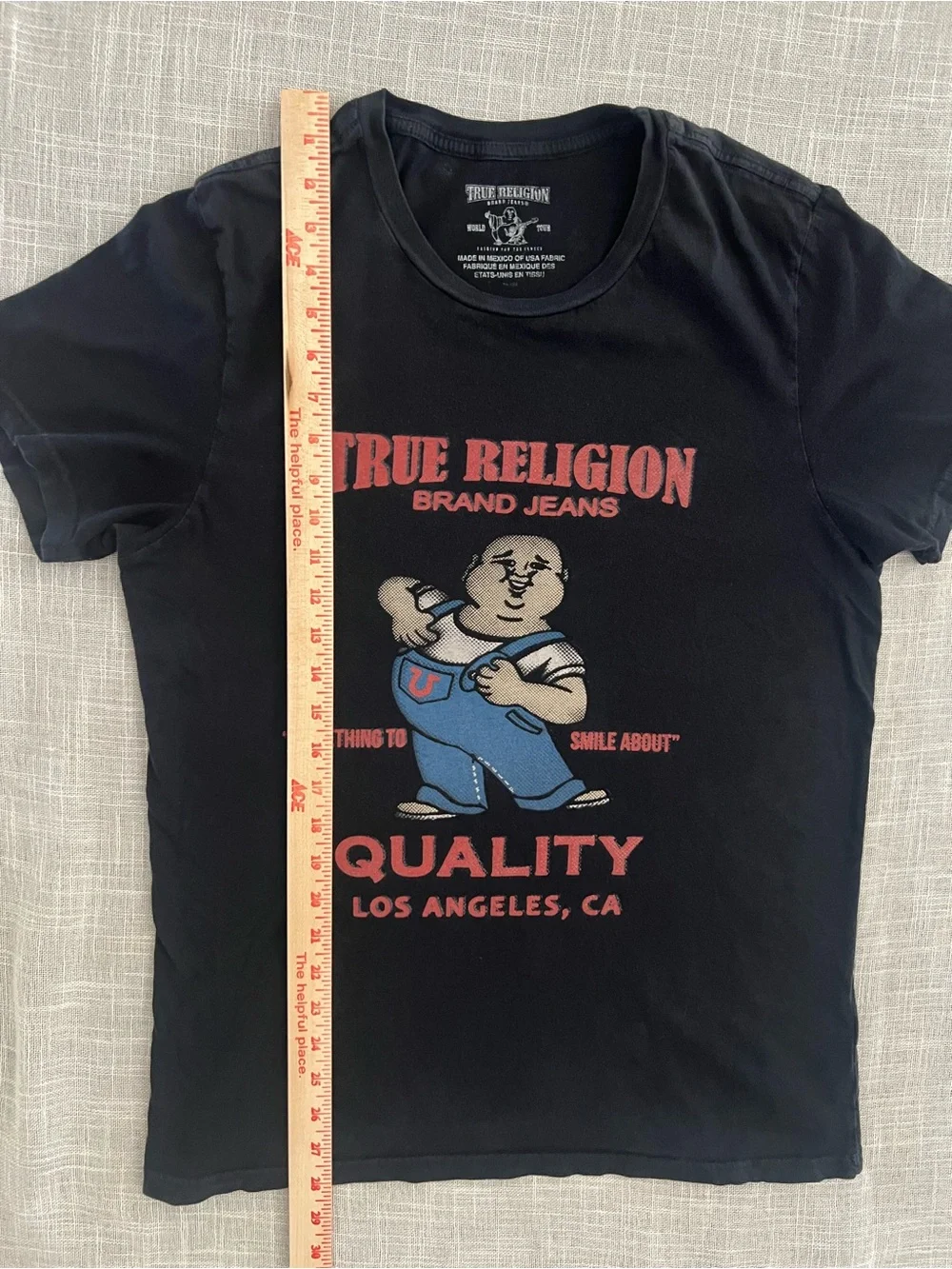 True Religion RARE “Mr Big Stuff” Black Tee Medium